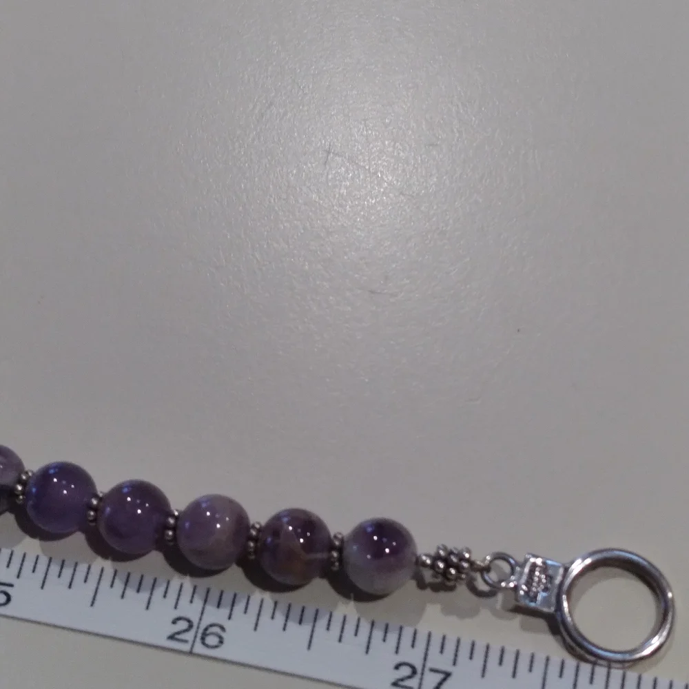 ❤️🎁 925 S/S Chevron Amethyst Graduated 28" Necklace Genuine & Beautiful! 😯 - Picture 14 of 15